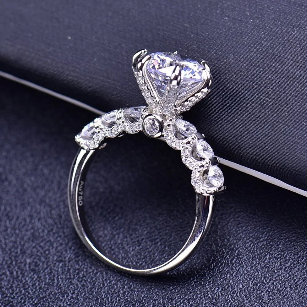 Certified 3ct. t.w. Moissanite Diamond Luxury Wedding Engagement Ring NEW